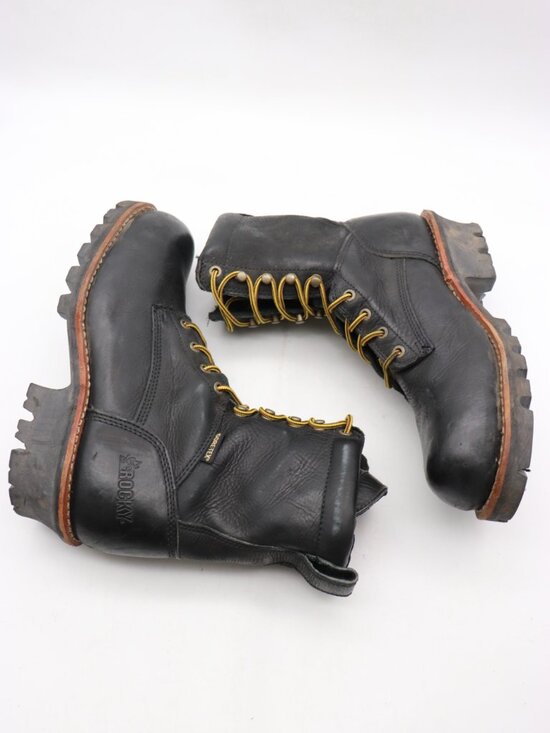 Rocky 6544 GTX Logger Boots Men 10 W Steel Toe Black Leather Gore-Tex Waterproof main image 5